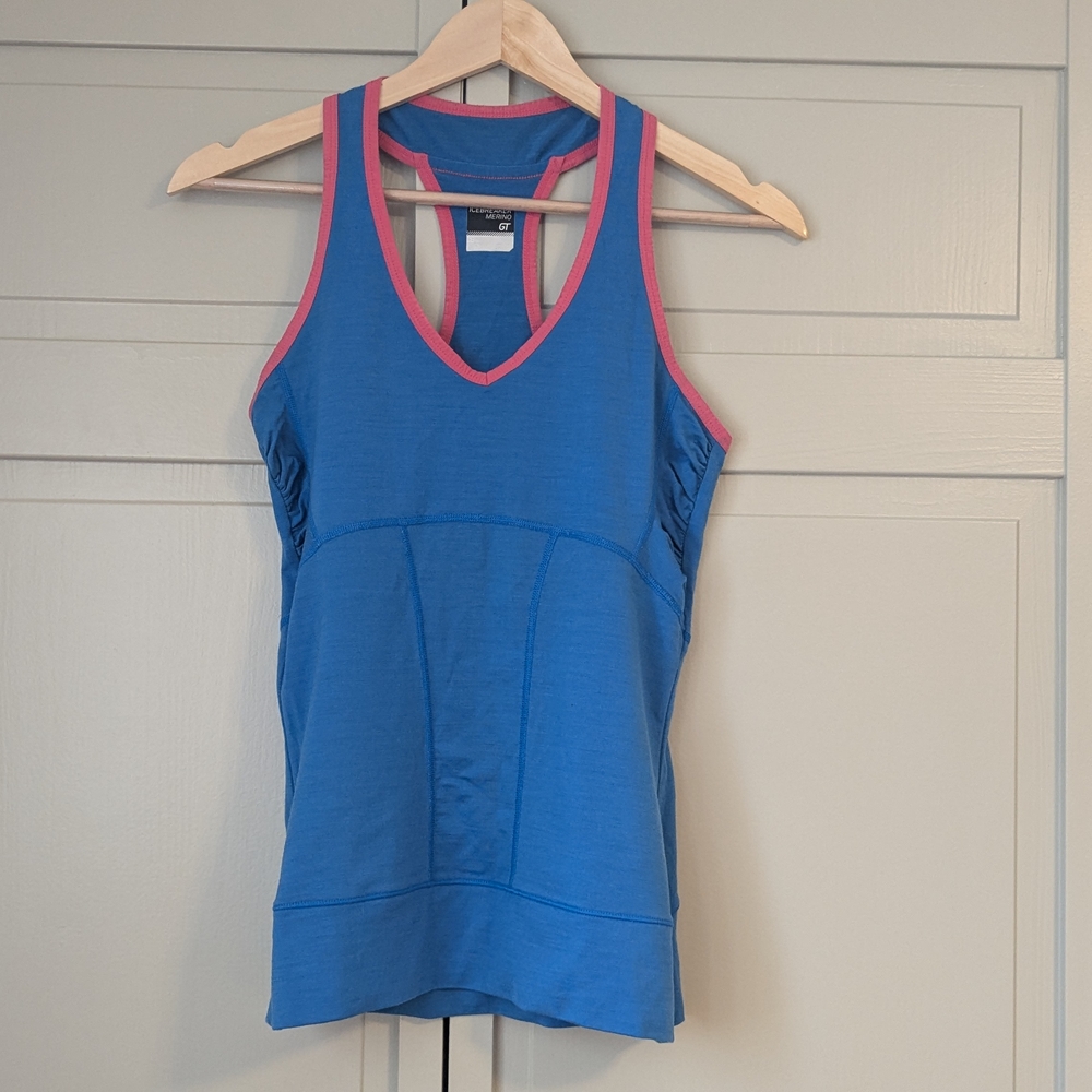 Icebreaker Women's Blue and Pink Tank Top